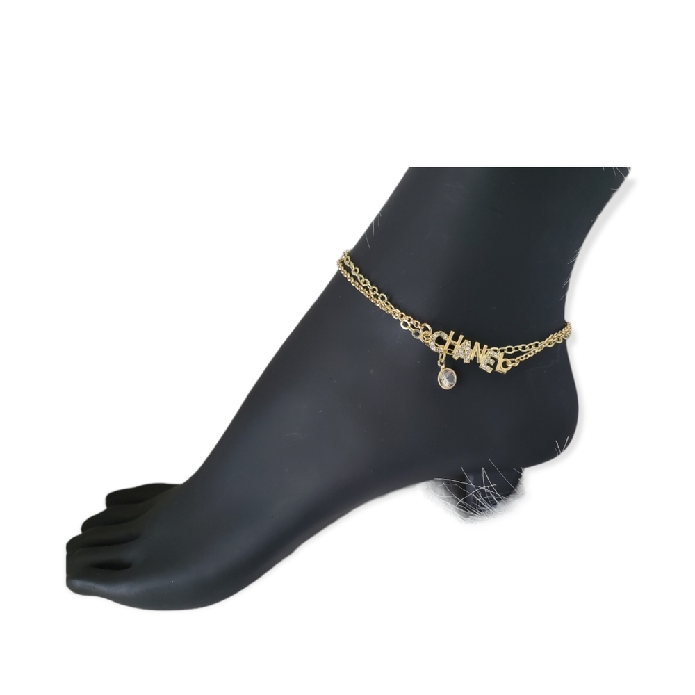 Chanel style double strain anklet